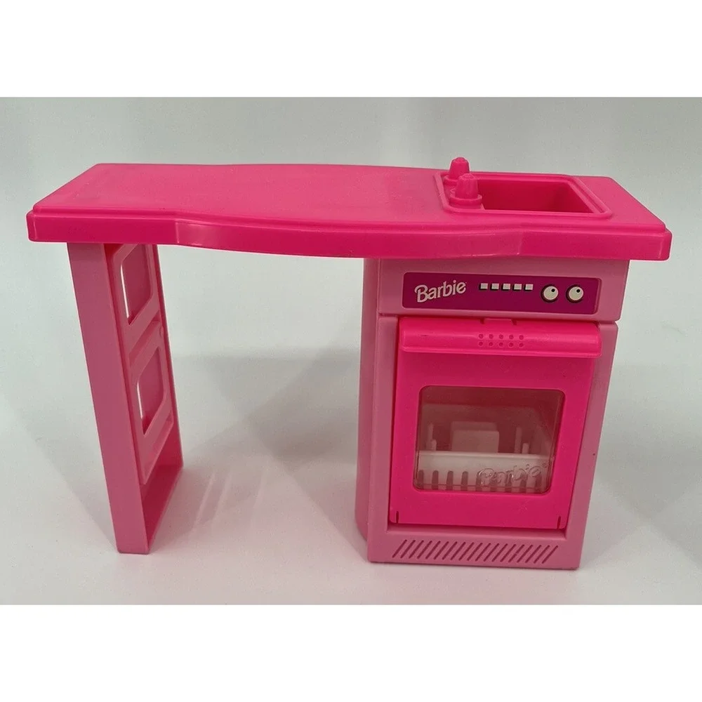 Vintage Barbie So Much To Do 1994 Kitchen Sink Dishwasher Refrigerator Hutch